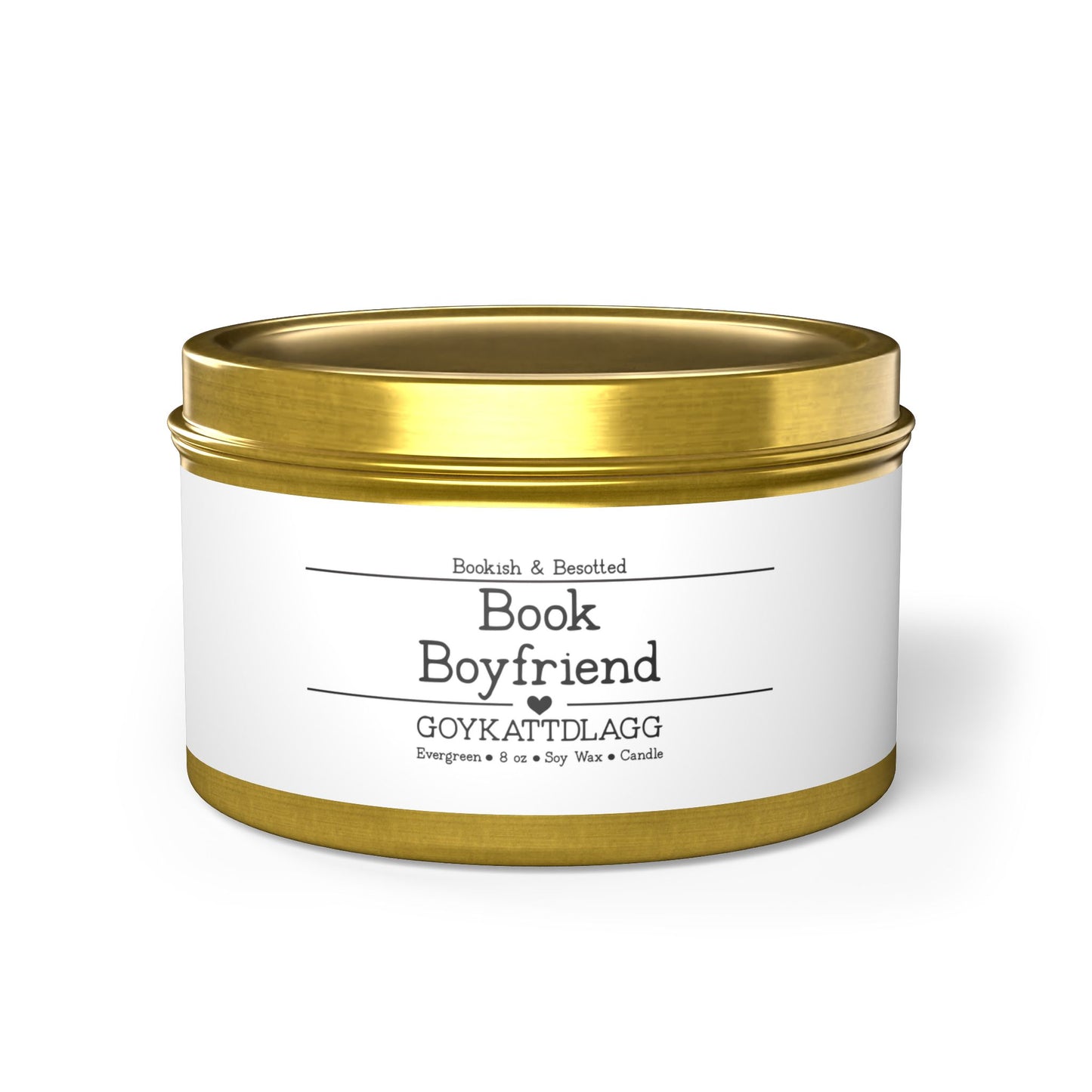 Book Boyfriend Candle, “GOYKACTMLAGG” (Evergreen, 8oz Soy Wax)