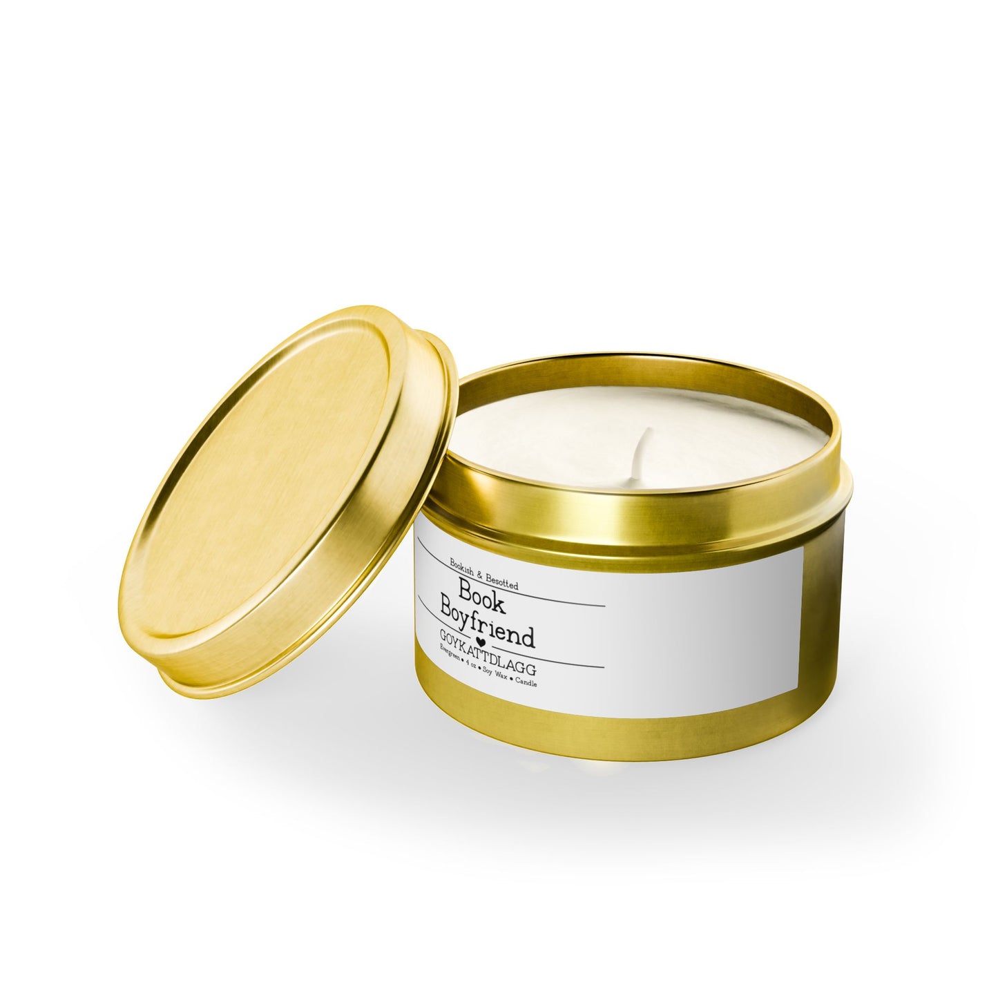 Book Boyfriend Candle – “GOYKACTMLAGG” (Evergreen, 4oz Soy Wax)