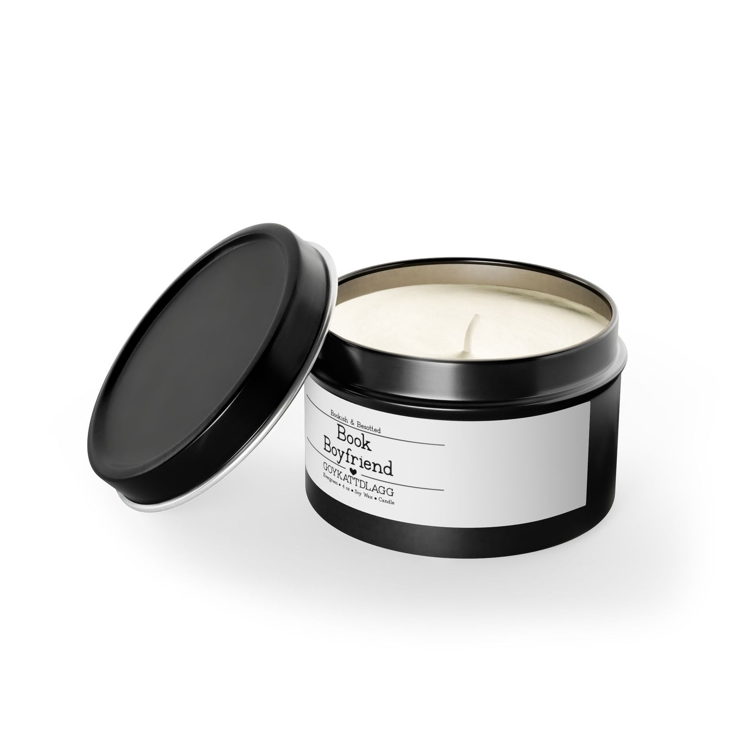 Book Boyfriend Candle – “GOYKACTMLAGG” (Evergreen, 4oz Soy Wax)