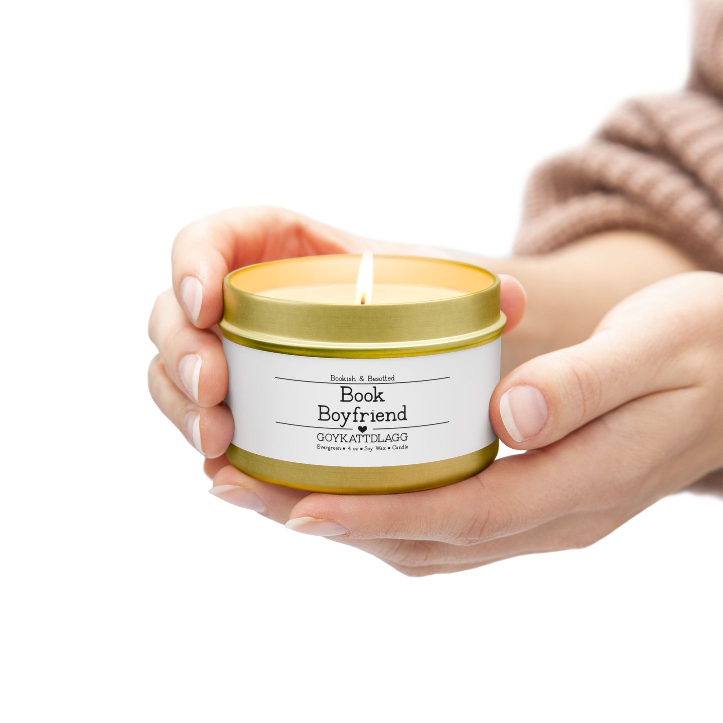 Book Boyfriend Candle – “GOYKACTMLAGG” (Evergreen, 4oz Soy Wax)