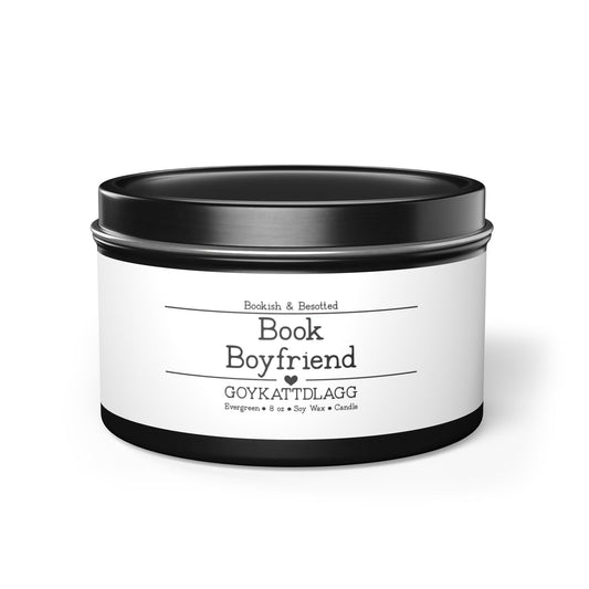 Book Boyfriend Candle, “GOYKACTMLAGG” (Evergreen, 8oz Soy Wax)