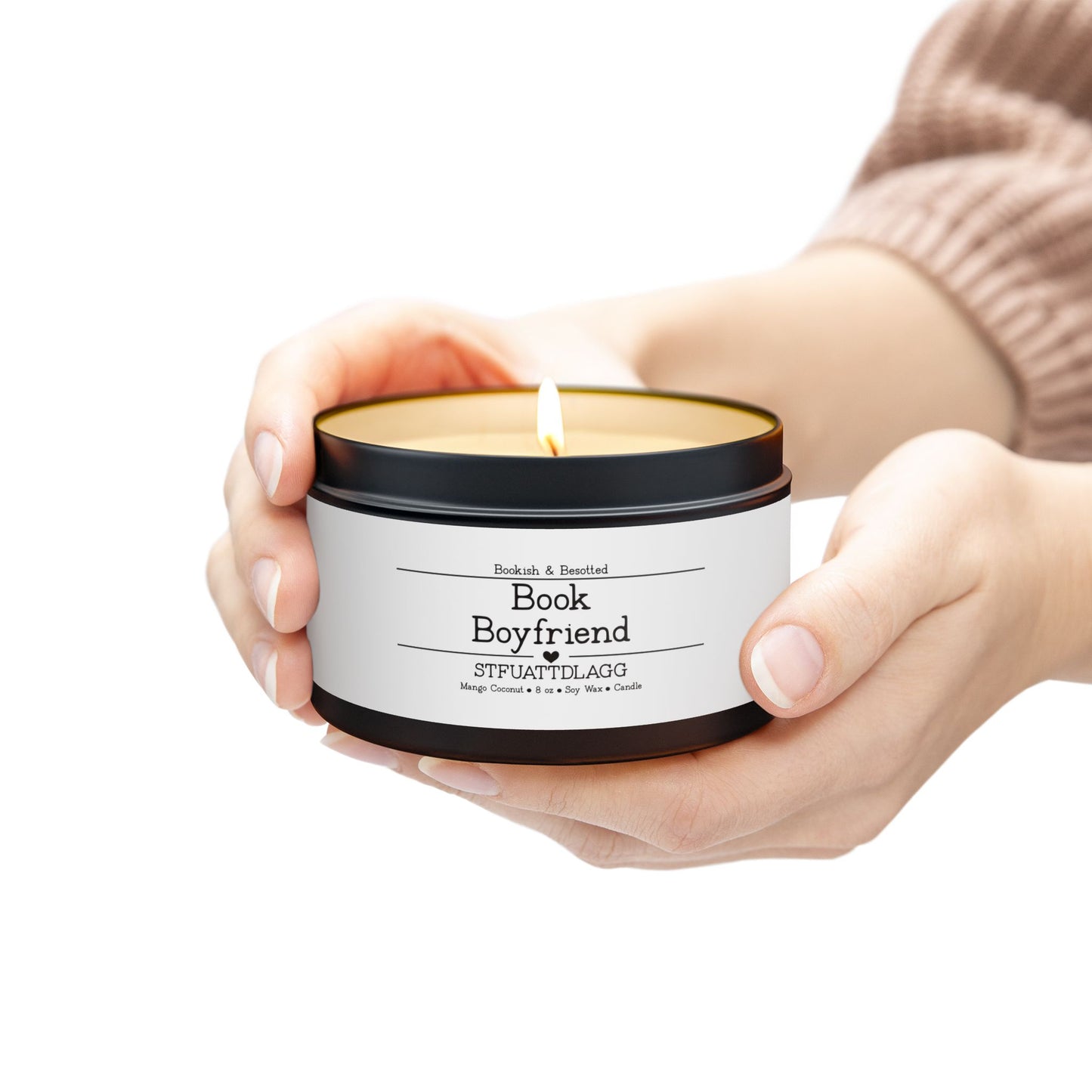 Book Boyfriend Candle – “STFUATTDLAGG” (Mango Coconut, 8oz Soy Wax)