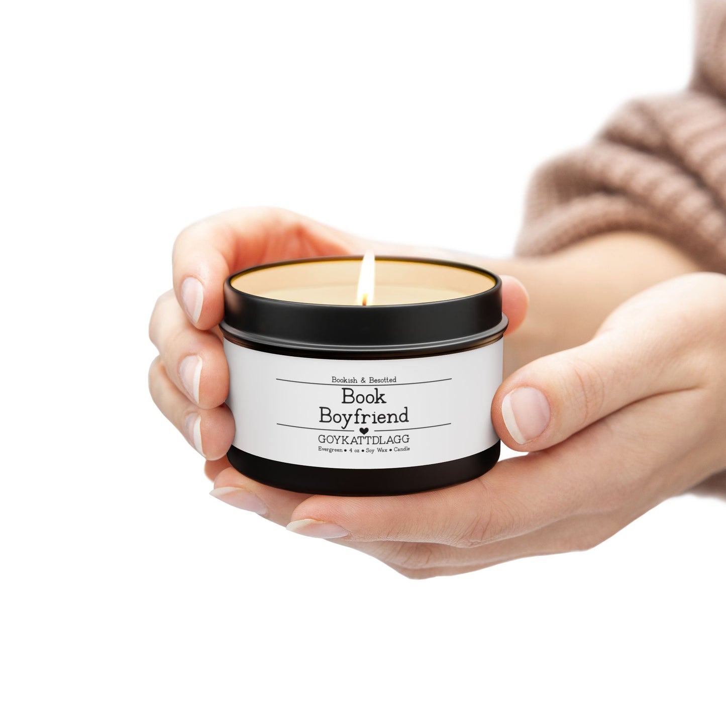 Book Boyfriend Candle – “GOYKACTMLAGG” (Evergreen, 4oz Soy Wax)