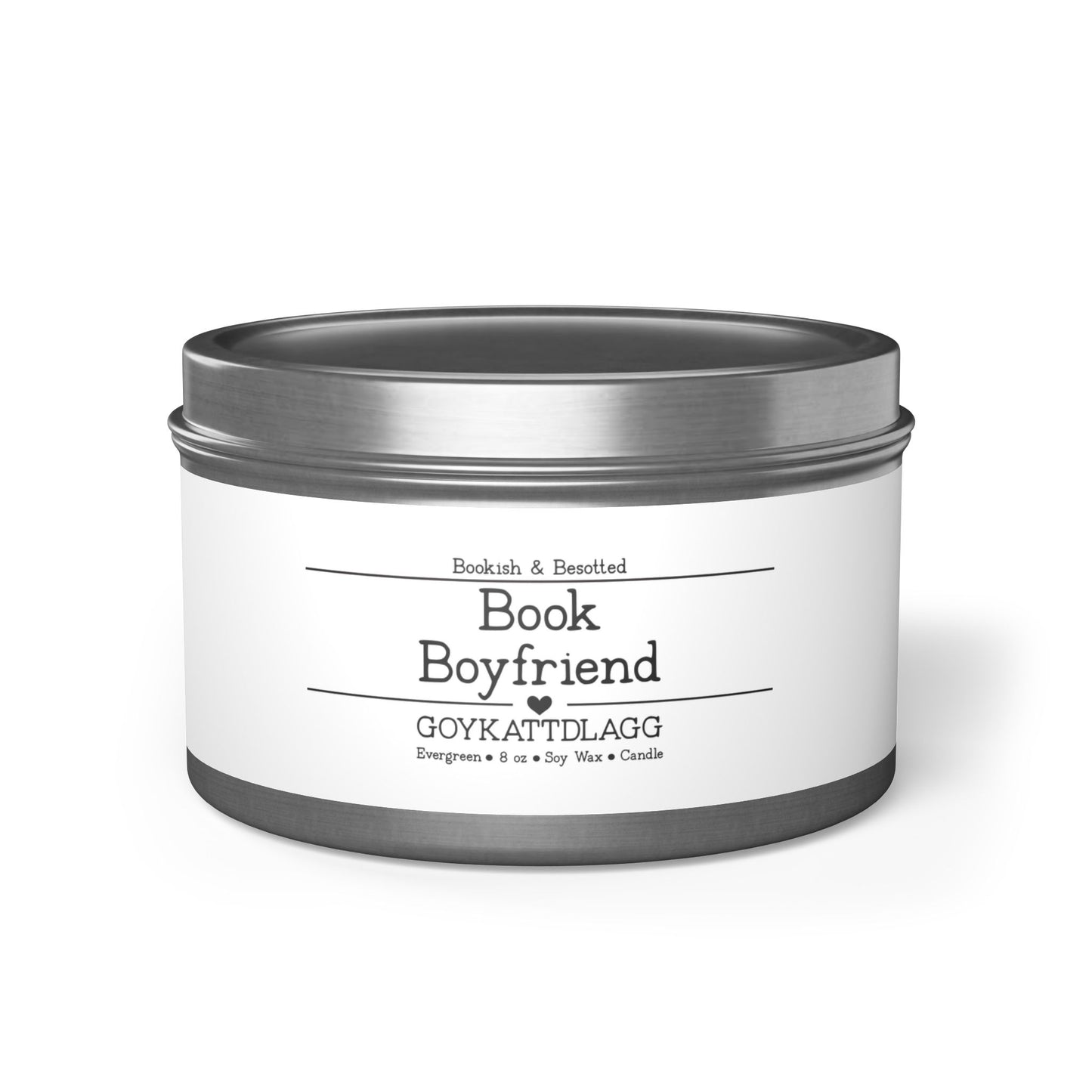 Book Boyfriend Candle, “GOYKACTMLAGG” (Evergreen, 8oz Soy Wax)