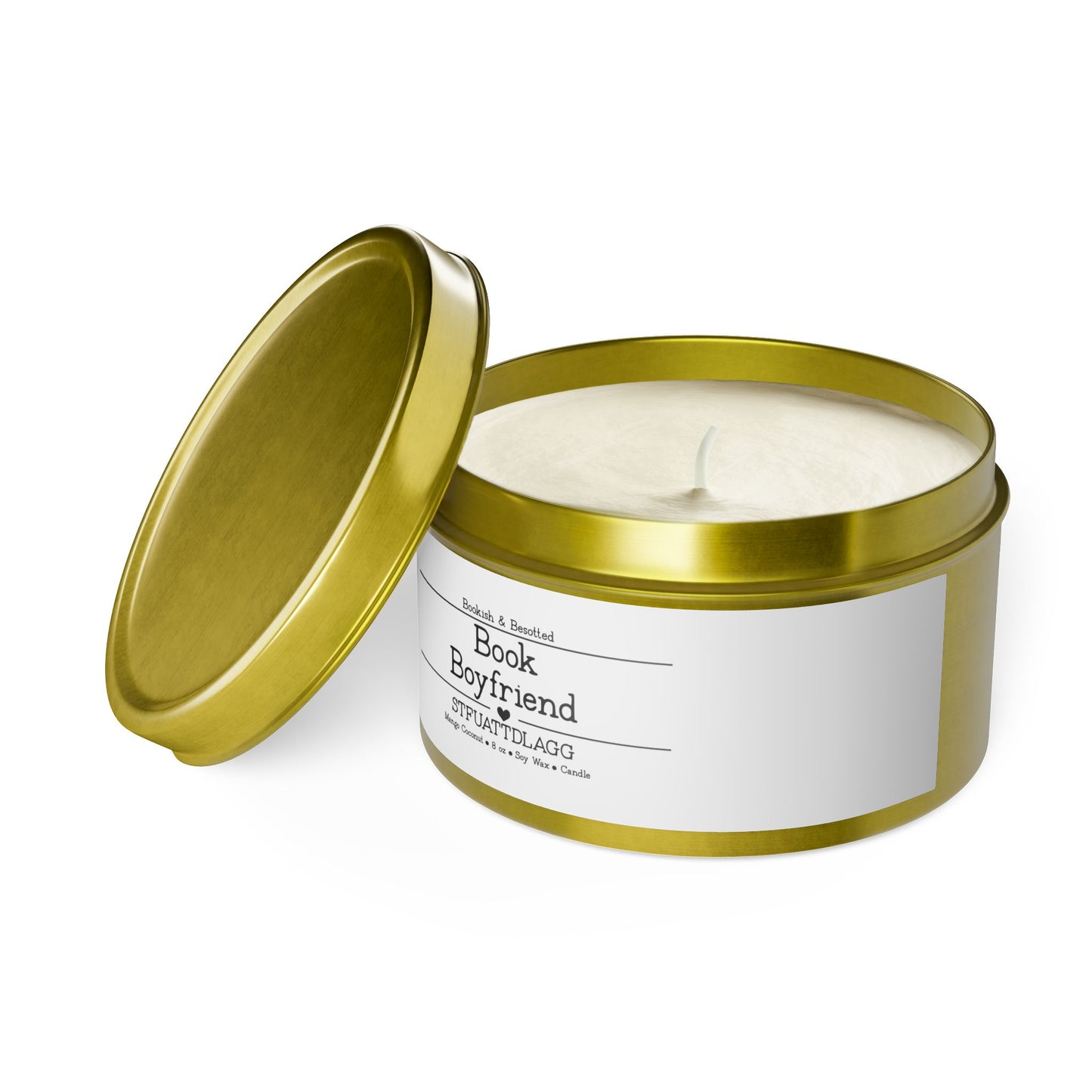 Book Boyfriend Candle – “STFUATTDLAGG” (Mango Coconut, 8oz Soy Wax)