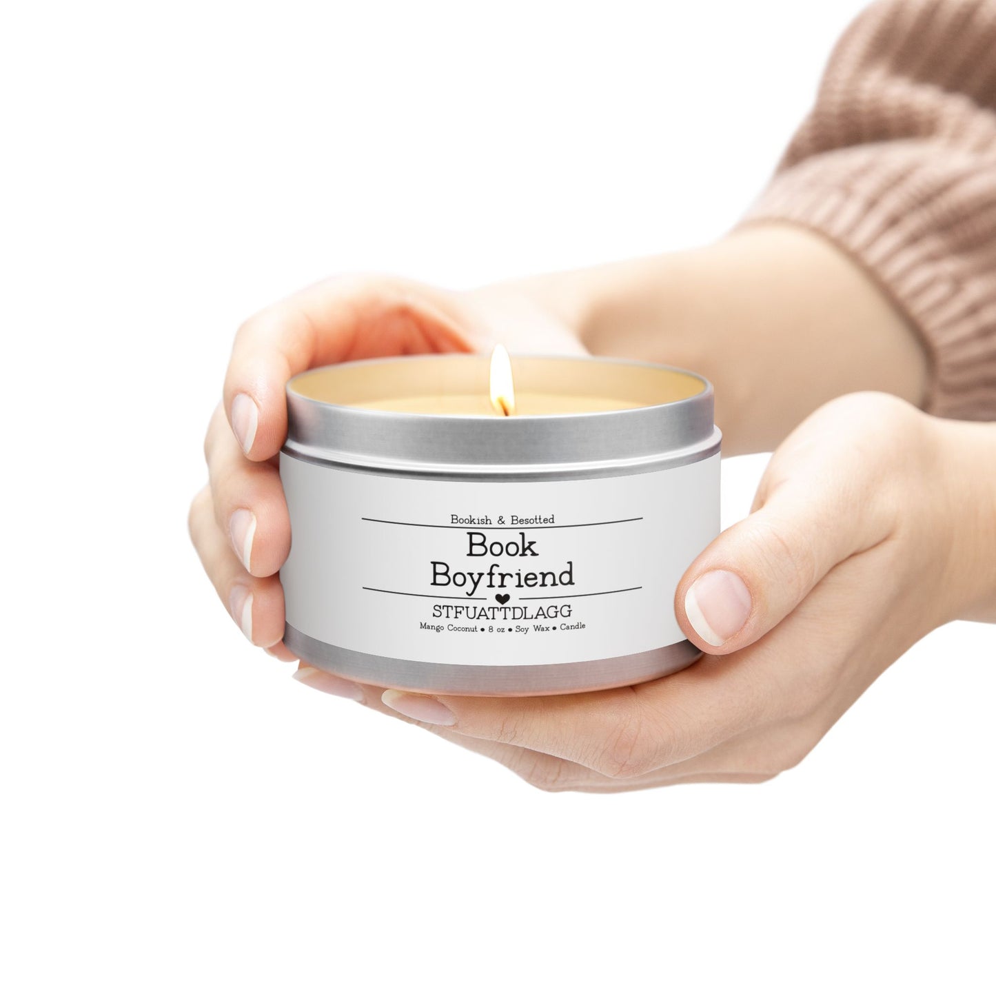 Book Boyfriend Candle – “STFUATTDLAGG” (Mango Coconut, 8oz Soy Wax)