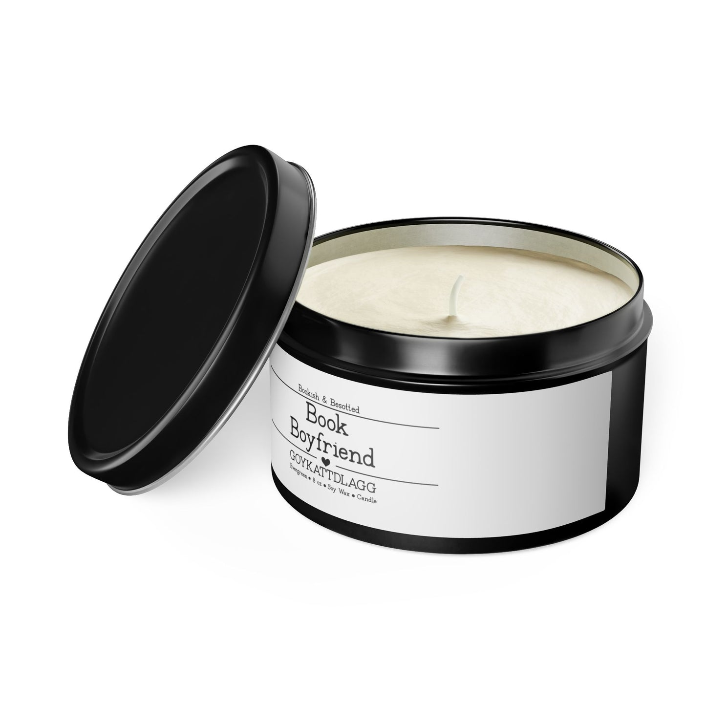 Book Boyfriend Candle, “GOYKACTMLAGG” (Evergreen, 8oz Soy Wax)