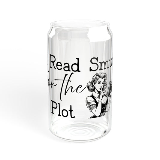 I Read Smut for the Plot – 16oz Glass Tumbler