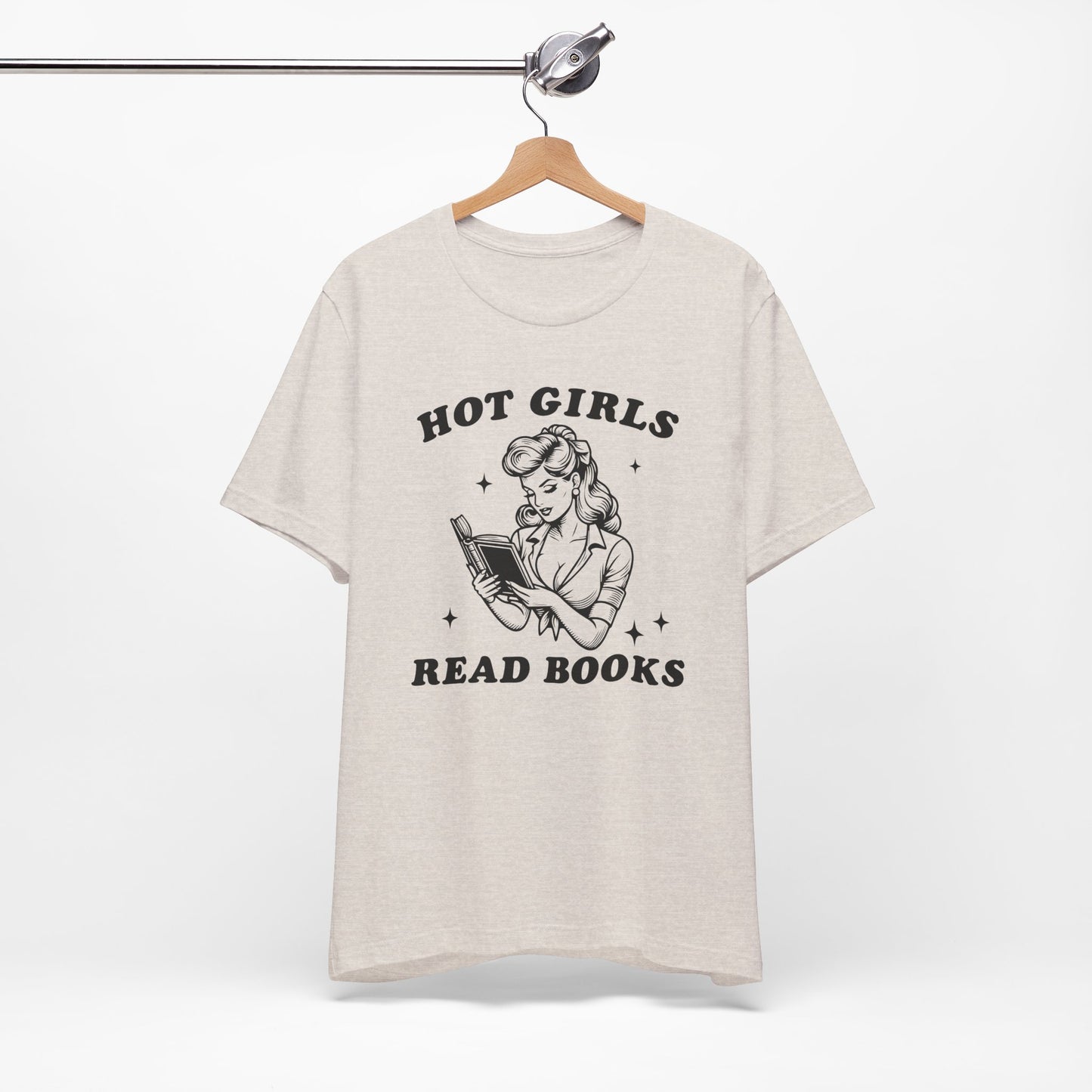 Hot Girls Read Books Unisex Short Sleeve Tee - Perfect for Book Lovers