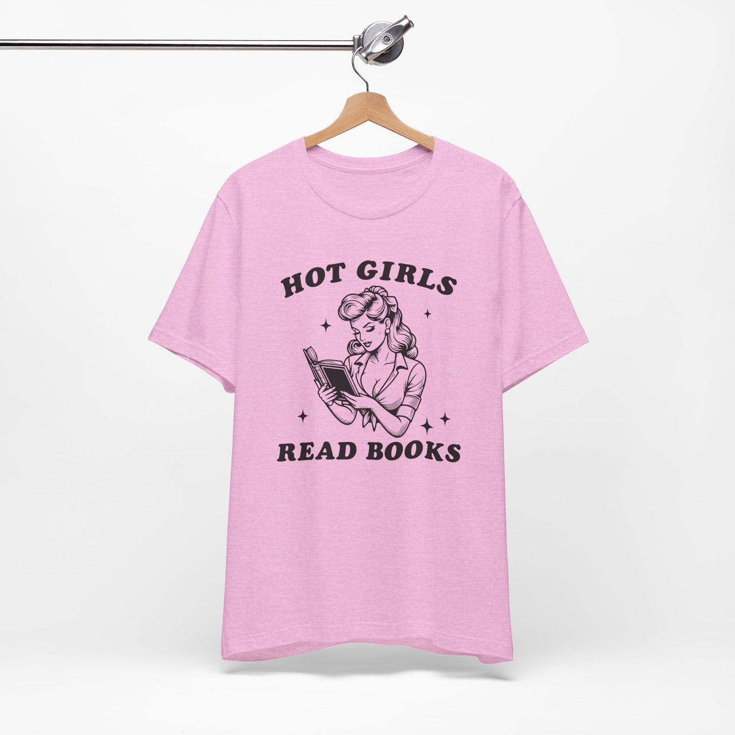 Hot Girls Read Books Unisex Short Sleeve Tee - Perfect for Book Lovers