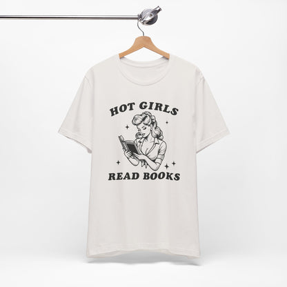 Hot Girls Read Books Unisex Short Sleeve Tee - Perfect for Book Lovers