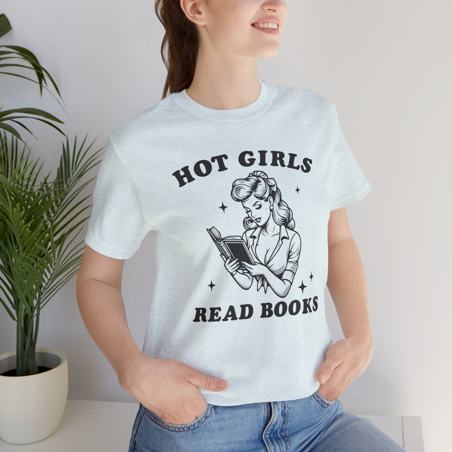 Hot Girls Read Books Unisex Short Sleeve Tee - Perfect for Book Lovers
