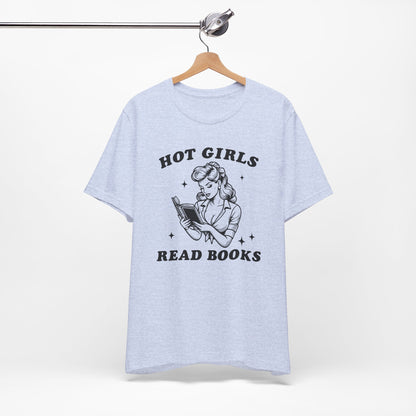 Hot Girls Read Books Unisex Short Sleeve Tee - Perfect for Book Lovers