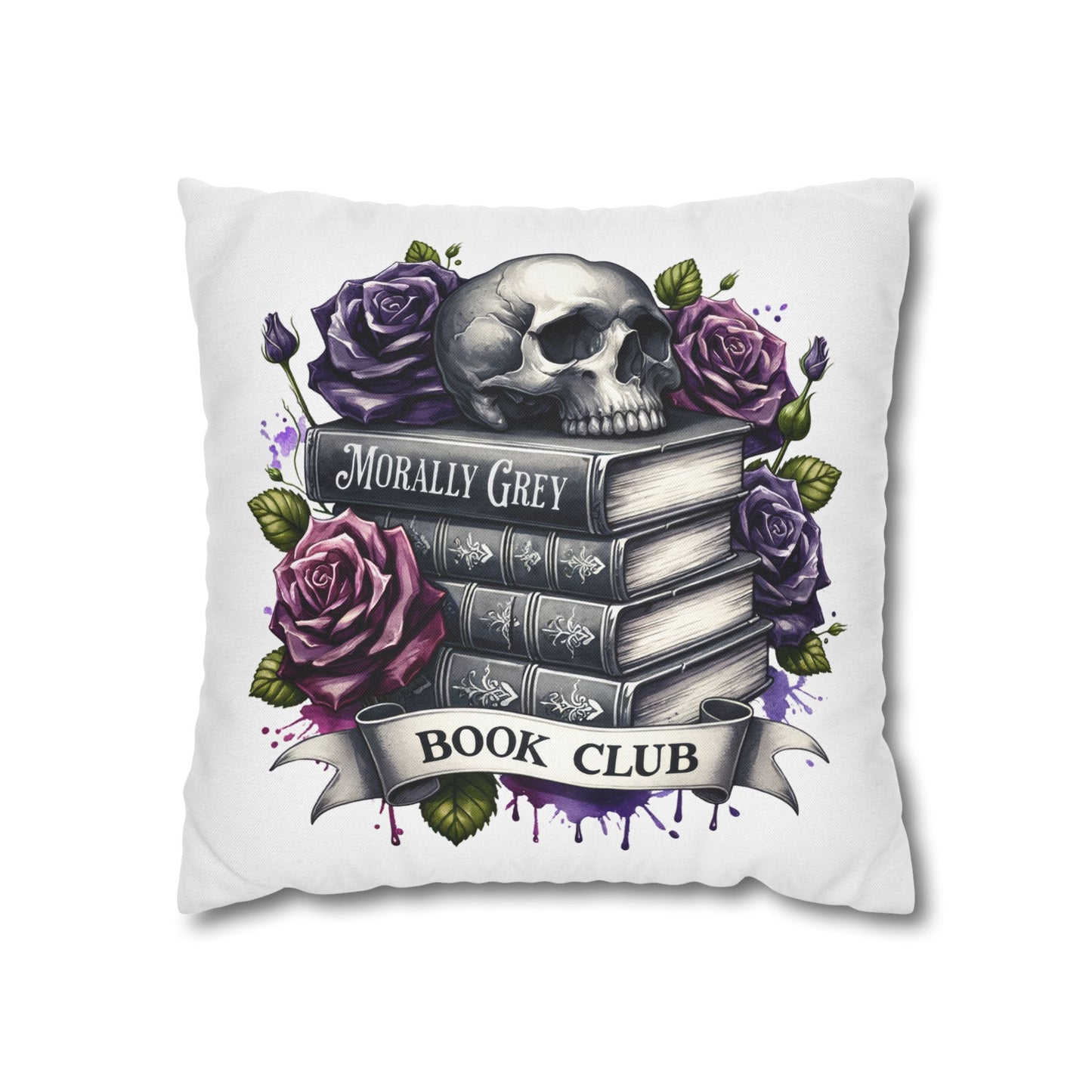 Morally Grey Book Club Skull Pillowcase