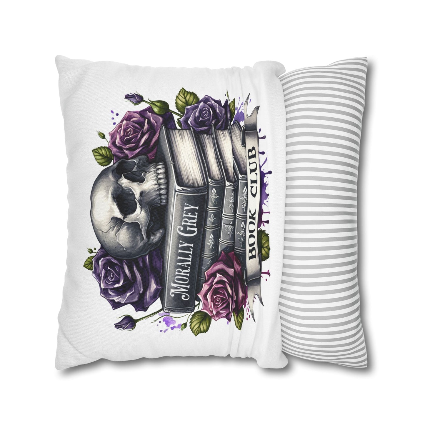 Morally Grey Book Club Skull Pillowcase
